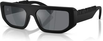 Dolce & Gabbana Rechthoekige Zonnebril - unisex - Accessoires - Zwart - Maat: 56 MM