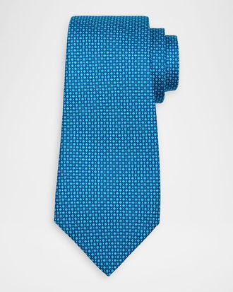 Kiton Men & apos;s Silk Micro-Geometric 7-Fold Tie