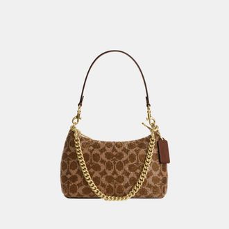 Coach Womens Teri Shoulder Bag In Signature Satin - Beige - One Size