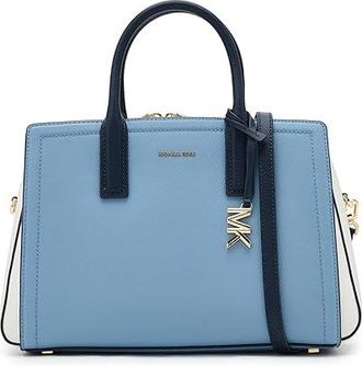 Michael Kors Laila Medium Satchel Satchel Womens Handbags Chambray, Leather