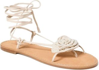 Alohas Womens Jakara Leather Sandals In Cream