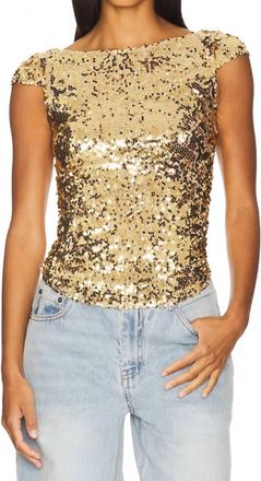 Free People Late Last Night Tee In Gold