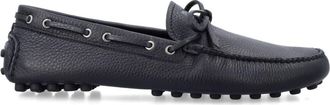 Prada Black Solid Grid Loafers