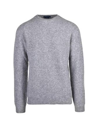 Daniele Fiesoli Heathered Grey Stretch Crewneck Sweater