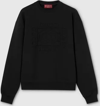 Gucci Brushed Cotton Jersey Sweatshirt, Size XXXL, Black, Ready-to-wear