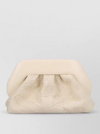 Themoir&egrave; bios clutch bag embroidery textured design strap