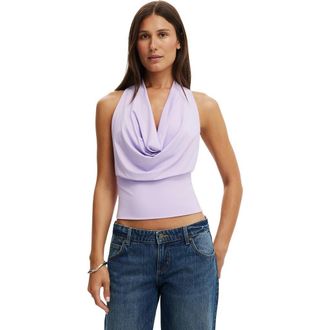 Cotton On Womens Lou Cowl Halter in Violet Valentine at Nordstrom, Size Xx-Small