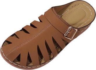 Generic Womens Orthopedic Slippers Casual Closed Toe Walking Sandals Solid Color Stylish Lightweight Comfortable Wide Fit Slip On Wedge Slippers Summer Beach