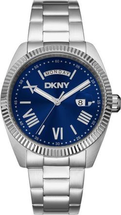 DKNY Day Date Bracelet Watch, 40mm in Dark Blue at Nordstrom