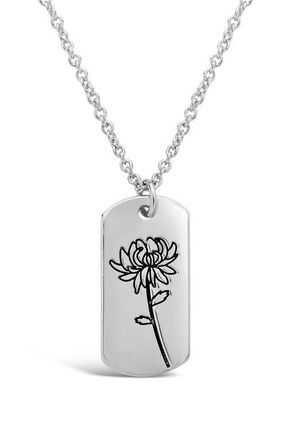 Sterling Forever Birth Flower Pendant Necklace in Silver/November at Nordstrom