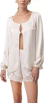 Line & Dot Nicolo Satin Top In Cream