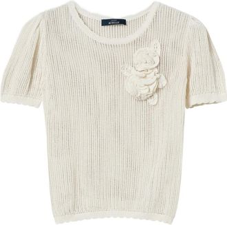 Twin-Set Maglione con applicazioni a fiori - Bianco