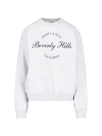 Sporty & Rich Light Grey Sweatshirt with Iconic Text Print