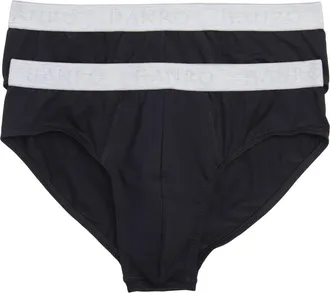 Hanro Cotton Essentials 2-Pack Cotton Briefs in Black at Nordstrom, Size Xx-Large