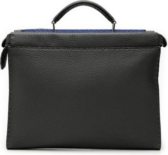 Fendi Gray Leather Briefcase (Pre-Owned)