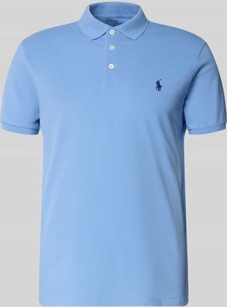 Polo Ralph Lauren Slim Fit Poloshirt aus Baumwoll-Mix in Bleu, Gr&ouml;&szlig;e XXL