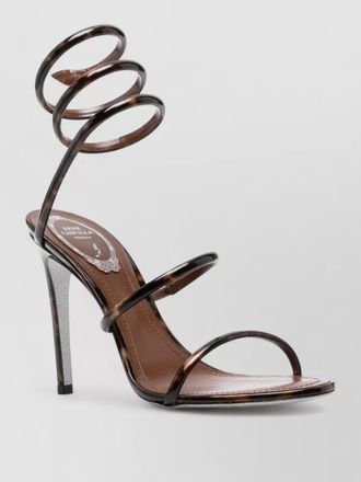 Rene Caovilla cleo heel sandals tortoiseshell effect glitter