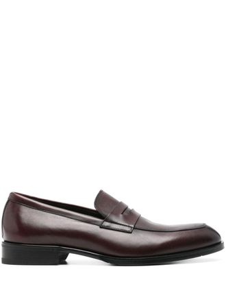 Canali leather loafers - men - Calf Leather/Rubber/Leather/Leather - 44 - Red