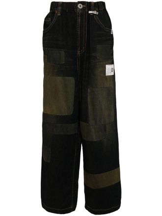Miharayasuhiro Jeans con design patchwork - Blu