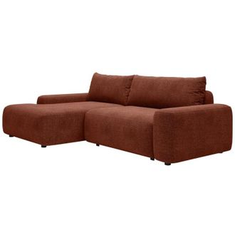 Vente-Unique Vente-unique - Divano letto angolo a sinistra in Tessuto testurizzato Terracotta - daviso