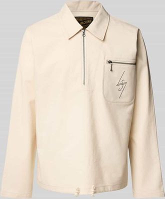 Deus Sweatshirt mit kurzem Rei&szlig;verschluss Modell SPECTER in Offwhite, Gr&ouml;&szlig;e XL