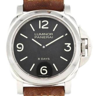 Officine Panerai Pre-owned Luminor Base 8 Days Acciaio Roestvrijstalen Horloge - Dames - Vintage Horloges - Zwart - ONE Size - Vintage