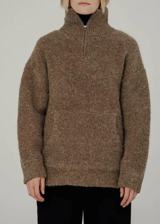 Bare Knitwear Billy Zip Sweater In Rye