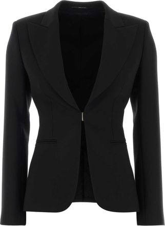 Gucci Black Stretch Wool Blend Blazer