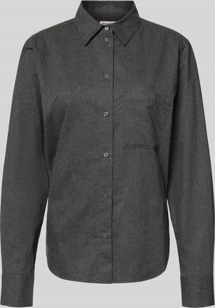 Marc O'Polo Regular Fit Hemdbluse aus reiner Baumwolle in Dunkelgrau Melange, Größe 34