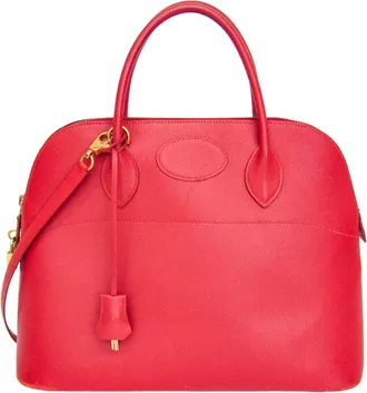 Herm&egrave;s Bolide Courchevel Red Leather Handbag (Pre-Owned)