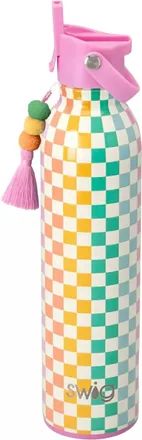 Swig Check Mate Flip And Sip Bottle - 26Oz In Festive Checkered