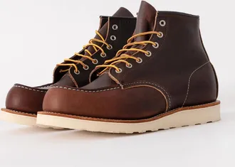 Red Wing Shoes Mens Red Wing 6 Inch Moc Toe Mens Boot - Briar Oil Slick - Brown - Size: UK9.5 eu43.5 us10.5