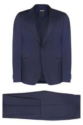 Ermenegildo Zegna Blue Peaked Lapel Suit