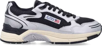 Autry Sleek Black Mesh Sneakers with Light Grey Overlays