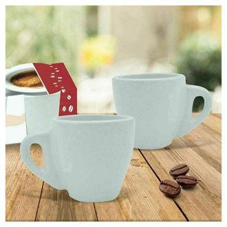 Trade Shop Trade Shop - Set 6 Tazzine Servizio Da Caffe Tazzina Alta In Ceramica Bianca Da Cucina