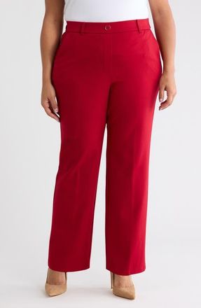 Kasper Pull-On Trouser Pants in Fire Red at Nordstrom, Size 1X