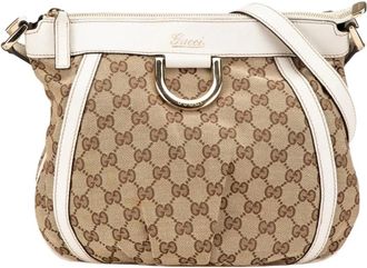 Gucci Pre-owned GG Canvas Abbey D Ring Crossbody - Dames - Vintage Schoudertas - Beige - ONE Size - Leer - Vintage