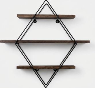 Emob Estanter&iacute;a De Pared De Madera Y Metal Con 3 Estantes Element