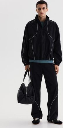 H&M Relaxed Fit Track Pants in Black at Nordstrom, Size Xx-Large