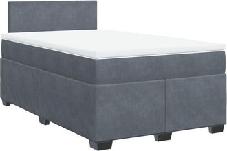 vidaXL Cama Box Spring Con Colch&oacute;n Terciopelo Gris Oscuro 120x190 Cm Vidaxl