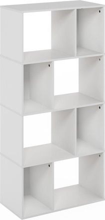 Furinno Daly 8-Cube Irregular Cubes Bookcase, Bookshelf, Storage Organizer, White