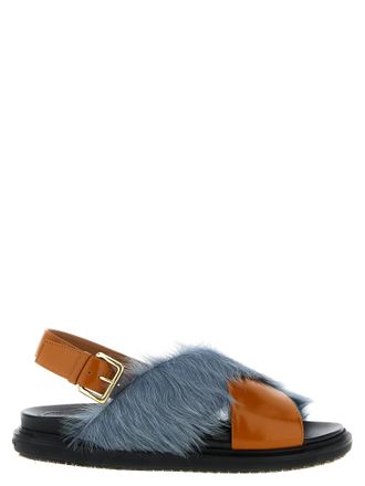 Marni Multicolor Lamb Leather Flat Womens Sandals