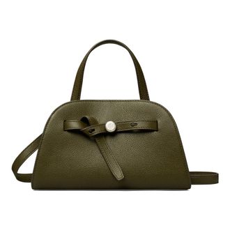 Tory Burch Tassen, Dames, Groen, ONE Size, Leer, Romy Small Bauletto