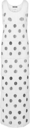 Moschino Abito lungo con frange - Bianco