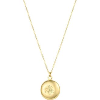 Set & Stones Ruby Birth Flower Necklace in Gold /December at Nordstrom