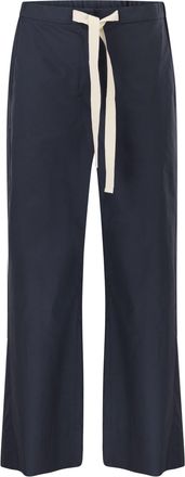 Max Mara S Pantalones Maxmara Smmargento de algod&oacute;n con cord&oacute;n