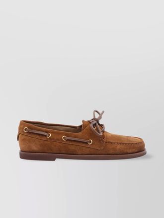 Gianvito Rossi eyelet lace suede moc toe loafers