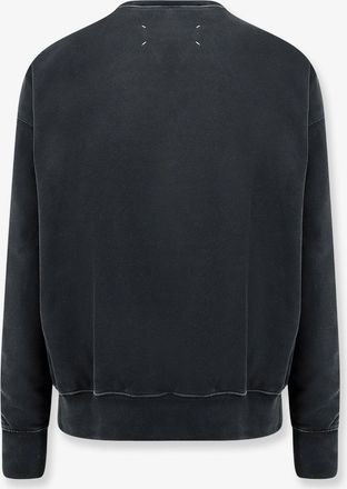 Maison Margiela Mens Sweatshirt Crew Neck Grey Cotton Sweatshirts Sweater