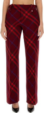 Burberry Red Regular Flat Front Pants
