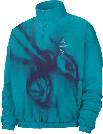 Nike Mens Charlotte Hornets Standard Issue Basketball Woven Jacket in Blue | II6021-415